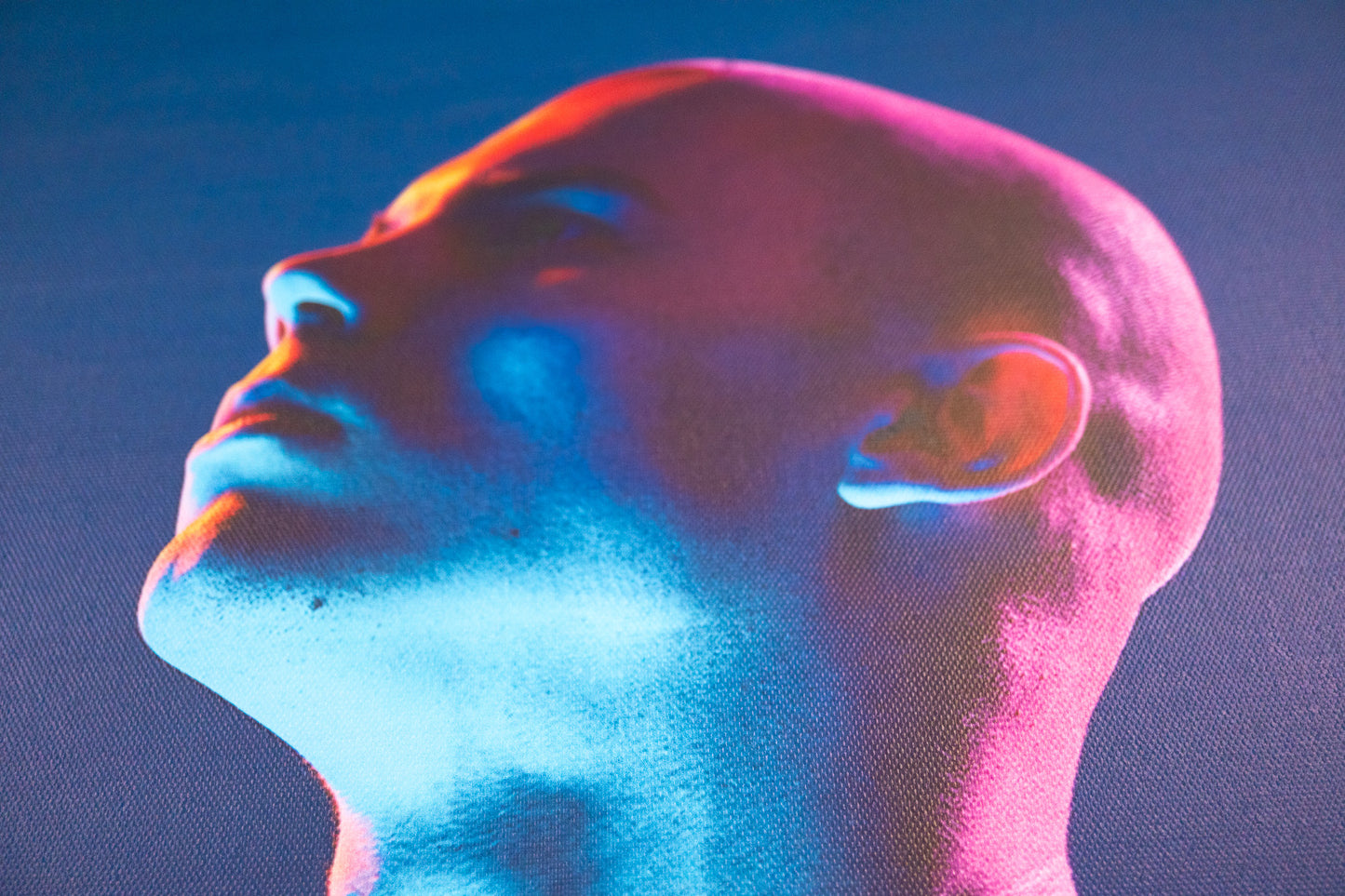 Neon Ascension – Framed Contemporary Portrait in Color-Charged Light