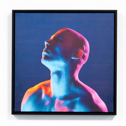 Neon Ascension – Framed Contemporary Portrait in Color-Charged Light
