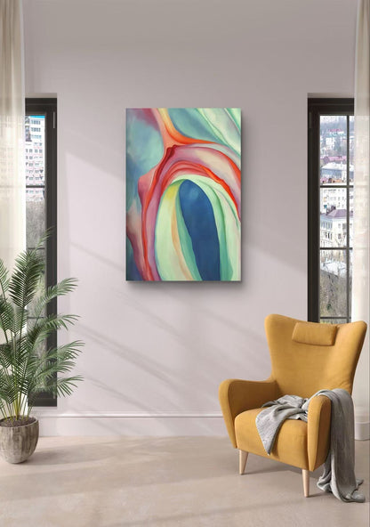 Oversized 30x48 Soft Floral Canvas – O’Keeffe Inspired Wall Art – Gallery Wrapped – Made in Austin