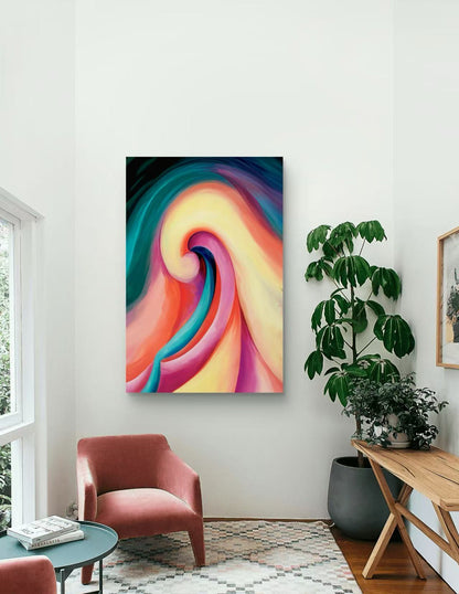 Oversized 30"x48" Vibrant Abstract Floral Canvas – O’Keeffe Inspired Wall Art – Gallery Wrapped – Made in Austin