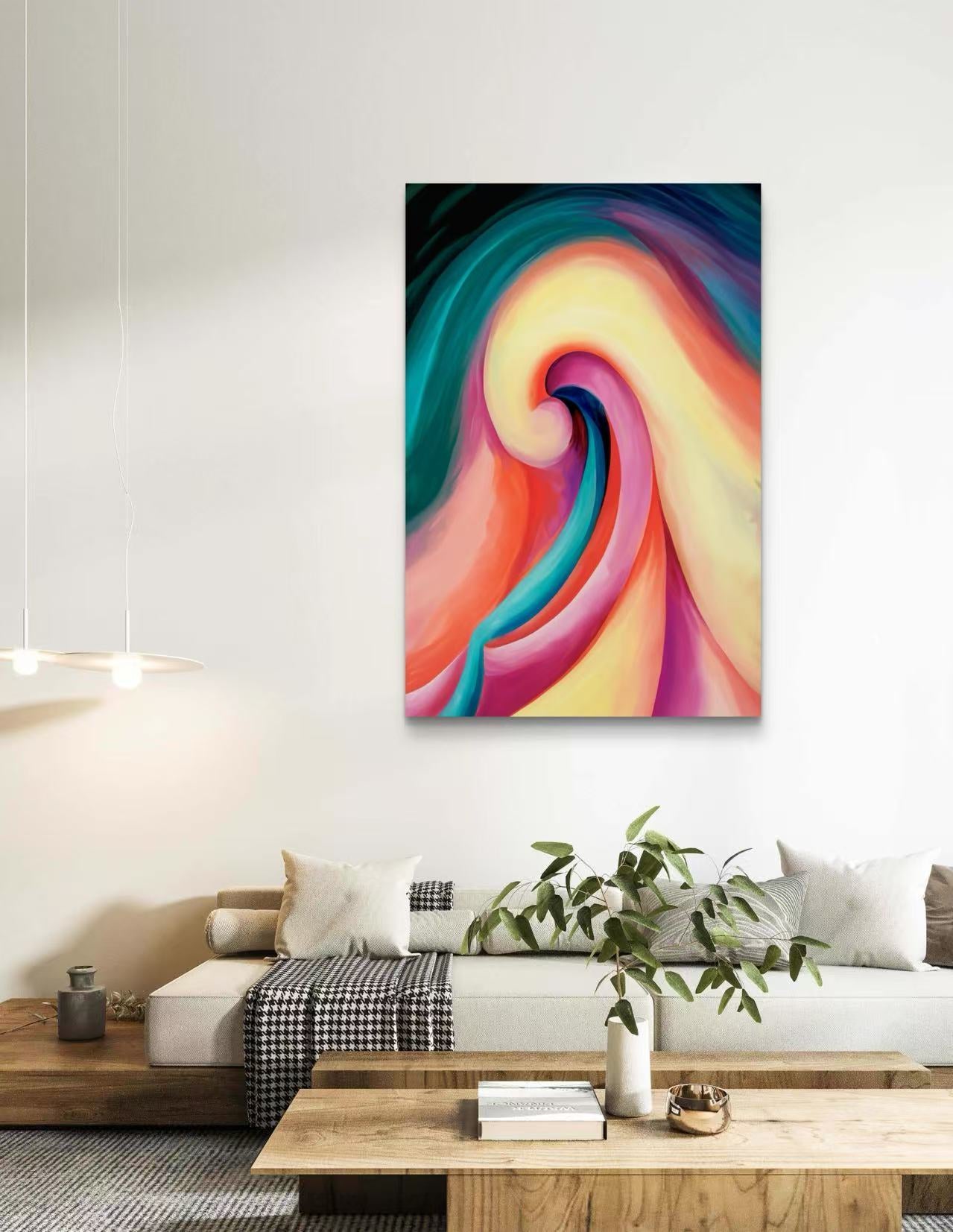 Oversized 30"x48" Vibrant Abstract Floral Canvas – O’Keeffe Inspired Wall Art – Gallery Wrapped – Made in Austin